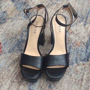 Guess Crocodile-Embossed Platform Heels